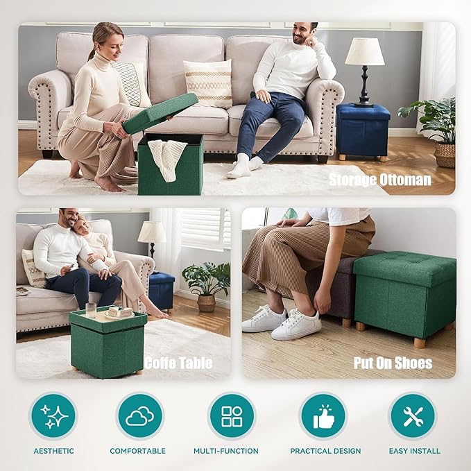 BRIAN & DANY Ottoman with Storage, Small Storage Ottoman