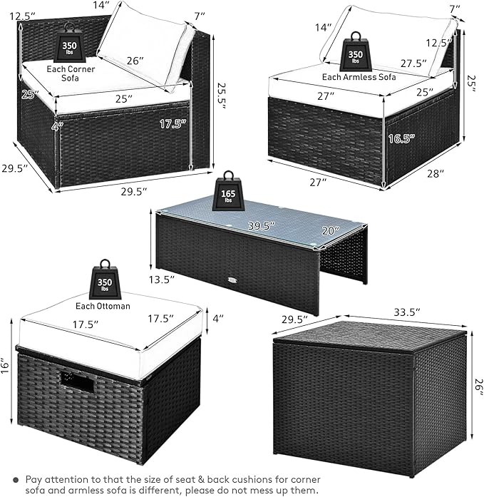 Tangkula 8 Pieces Patio Furniture Set