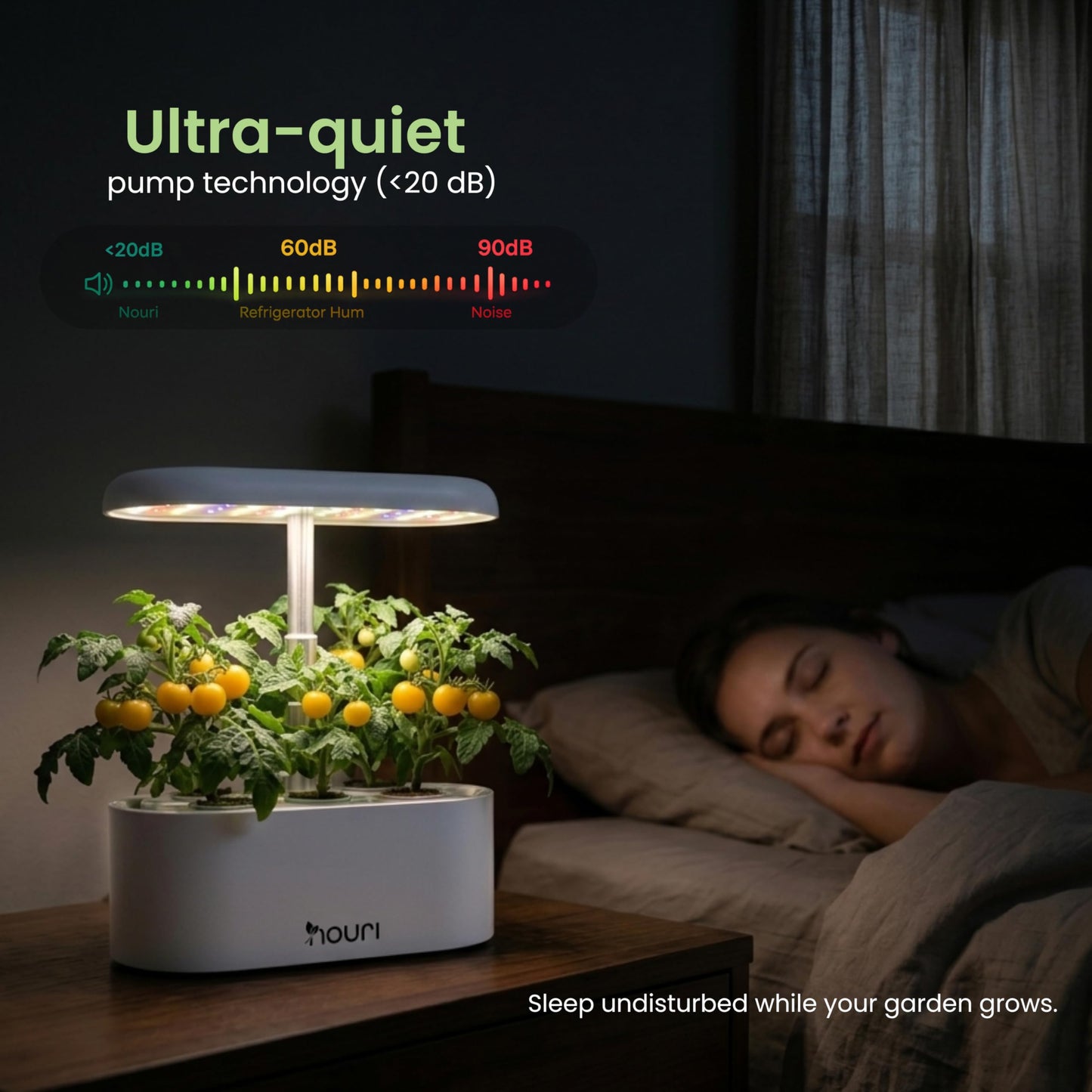 Nouri Hydroponics Growing System, 5 pod APP Smart Indoor Herb Garden Kit with LED Grow Lights, Hydroponic Herb Garden Indoor for Plant Lovers, Gardeners, Kitchen, Basil Seeds Included