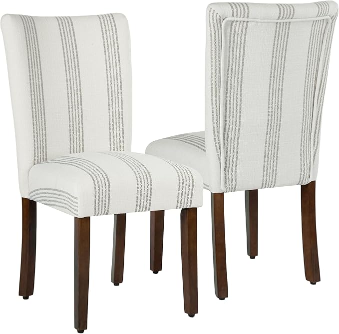 HomePop Classic Parsons Dining Chair- Brown Stripe