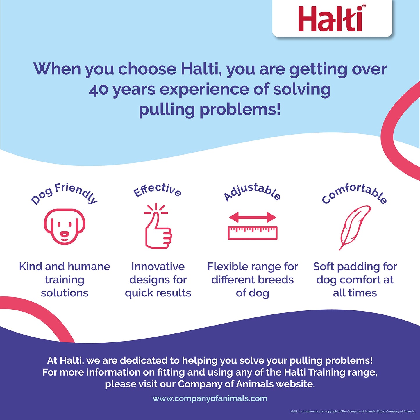 HALTI Front Control Harness - To Stop Your Dog Pulling on the Leash. Adjustable, Lightweight and Easy to Use. Anti-Pull Dog Training Harness for Medium Dogs (Size M)
