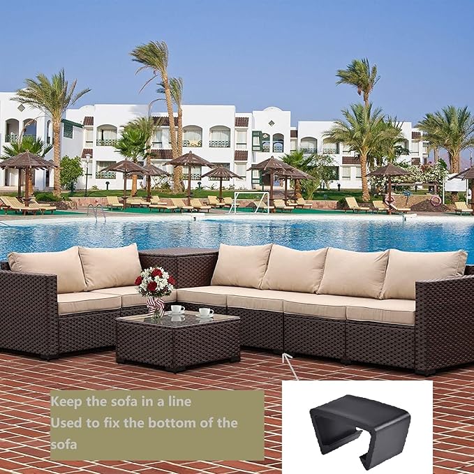 SUQ I OME 10 Pack Outdoor Patio Rattan Furniture Clips, Patio Wicker Rattan