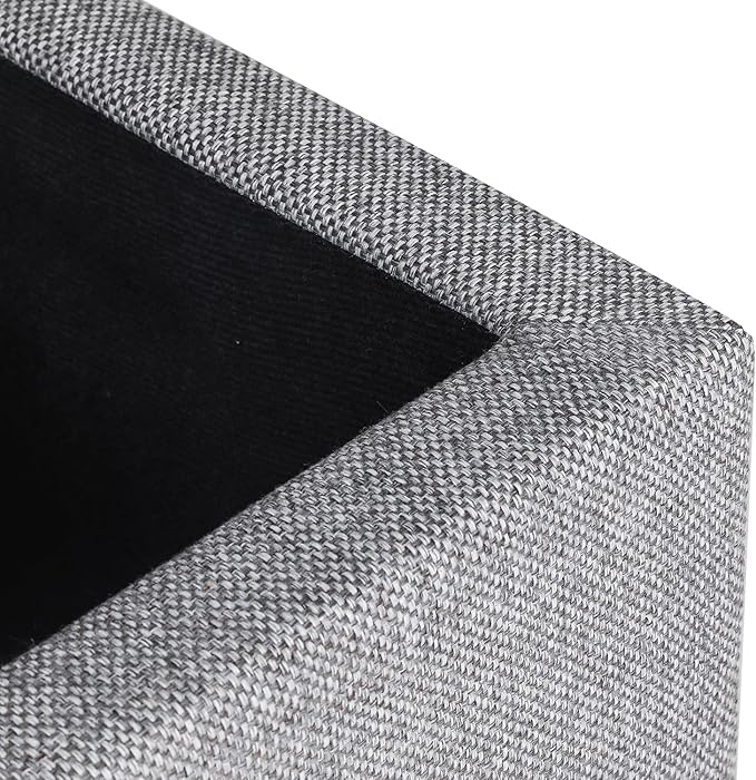 Adeco 17 Inch Square Linen Storage Ottoman