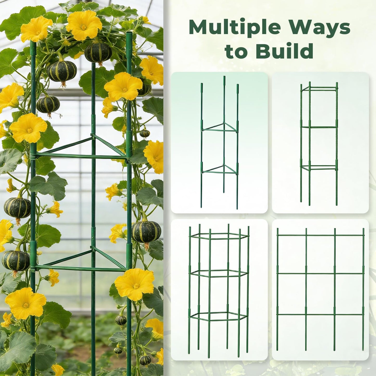 SDLDEER 8 Pack Tomato Cages for Garden, Up to 48in Adjustable Tomato Cage, Tomato Stakes Plant Cage for Garden Plant Support, Climbing Vegetables Plants Flowers