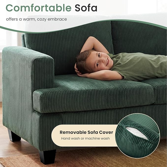 YOUDENOVA 2 Piece Set Comfy Sofa Couch, 3-Seater Sofa * 2