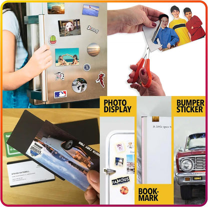 Magnetic Sheets with Adhesive Backing for Crafts, DIY 8 Pack. Strong Craft Magnets 6" x 9" to Make Flexible Magnet Self Sticky Tapes, Strips, Squares, Sheet for School Classroom Board, Fridge, Photos