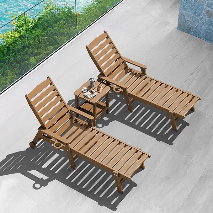 SERWALL Double Adirondack Side Table Rectangular End Table Set of 4