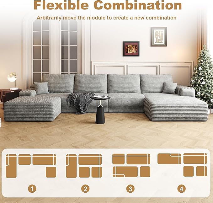 136" Sectional Couches for Living Room Cloud Couch Sofa