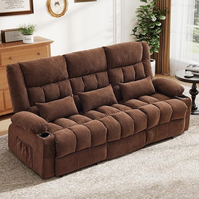 BOSMILLER Reclining Sofa with Cup Holders
