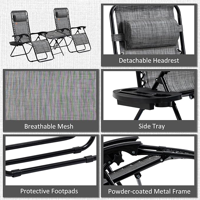 Outsunny Zero Gravity Chair Set