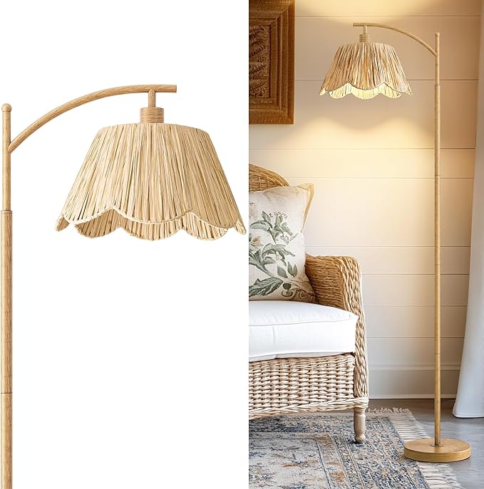 Oneach Boho Floor Lamp for Living Room, Farmhouse Standing Lamp