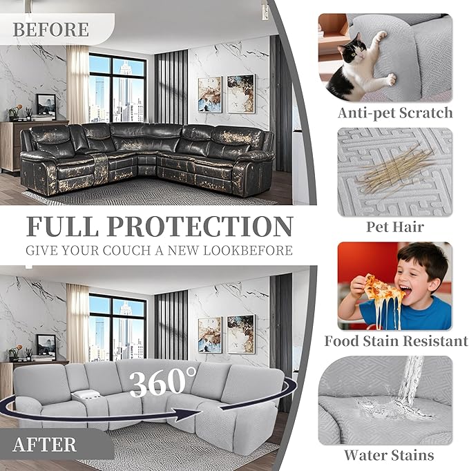 100% Waterproof Sectional Recliner Couch Covers