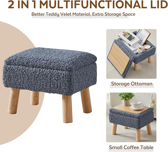 Storage Ottoman, Small Foot Stool Ottoman