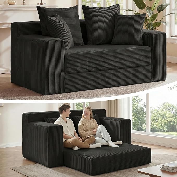 3-in-1 Convertible Sofa Bed: Boneless Loveseat Sleeper & Folding Couch Bed