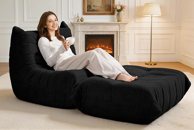 Bean Bag Pouf Ottoman, Foot Stool, Foot Rest