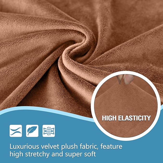 HDCAXKJ Corner Sectional Couch Covers Velvet Stretch L Shape Sofa Cover Soft