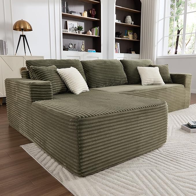 Opiesit 108" Boneless Couches for Living Room, Modular Sectional Sofa