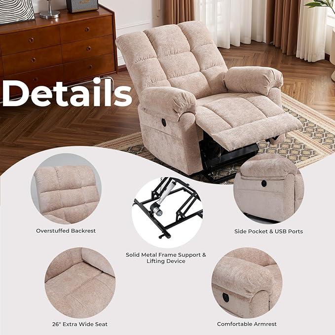 Oversized Power Lift Recliner Chair