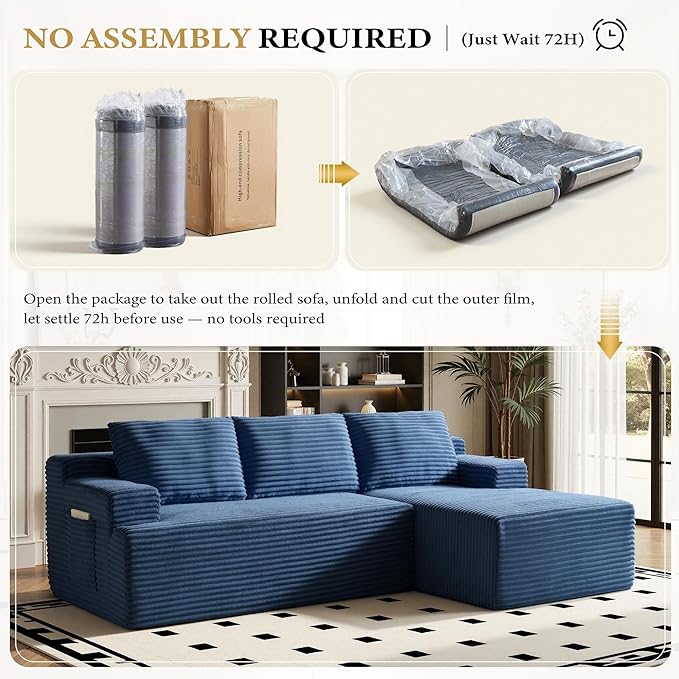 96" Sectional Couches for Living Room Cloud Couch Sofa