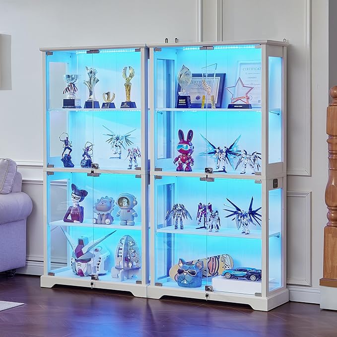 LELELINKY Farmhouse Display Cabinet Set of 2
