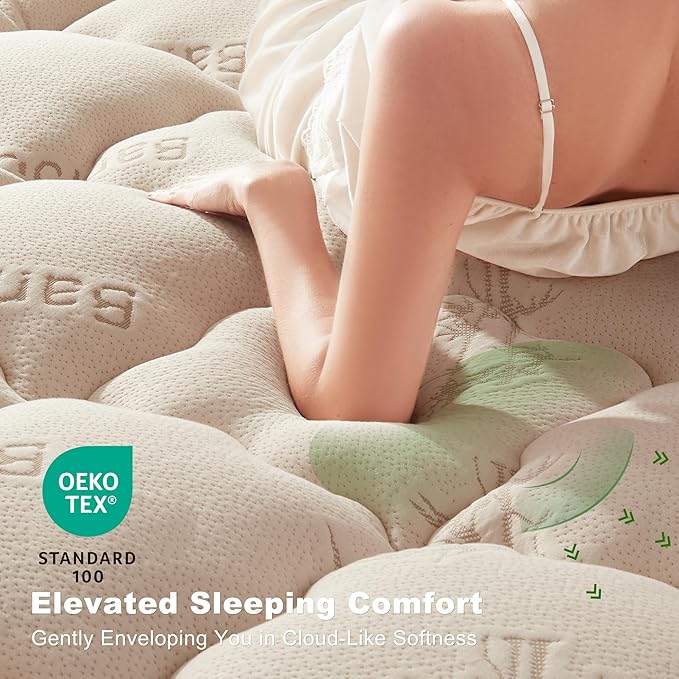 BEDLORE Full Size Mattress Topper Viscose Derived from Bamboo, Thick Pillow Top