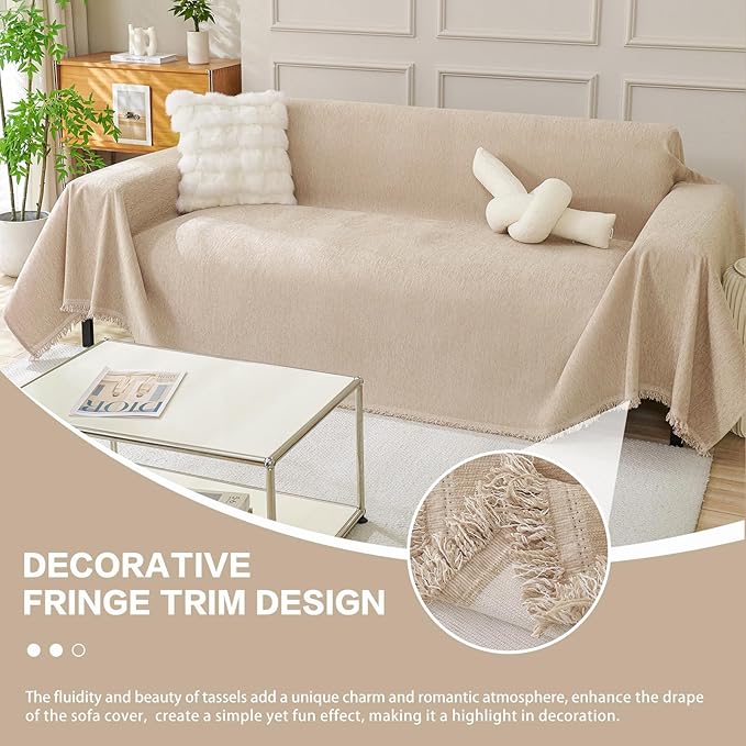 DREAMINGO Sofa Covers Washable Thick Chenille Couch Cover