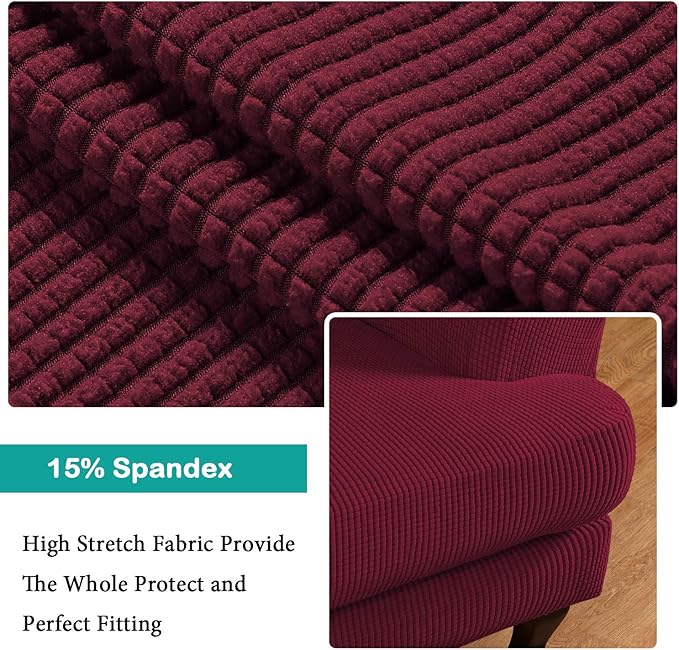 Turquoize Wingback Chair Covers 2 Piece Wing Chair Slipcover Stretch Slipcovers