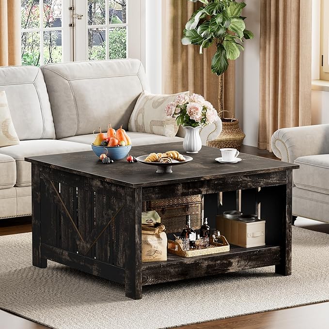 FABATO Lift Top Coffee Table, 31.5" Farmhouse Coffee Tables