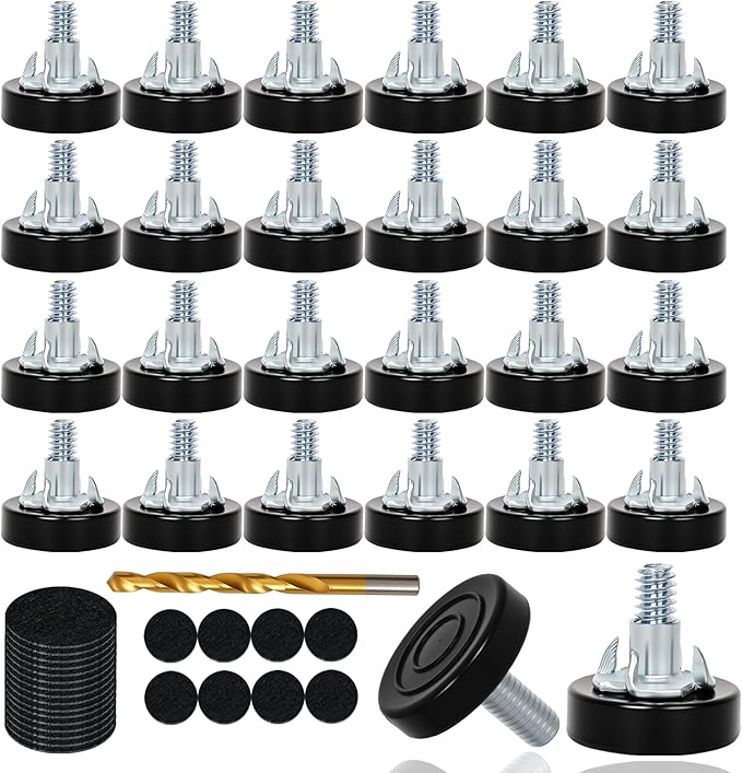 24 PCS M6 Thread Furniture Feet Levelers, Furniture Leveling Feet
