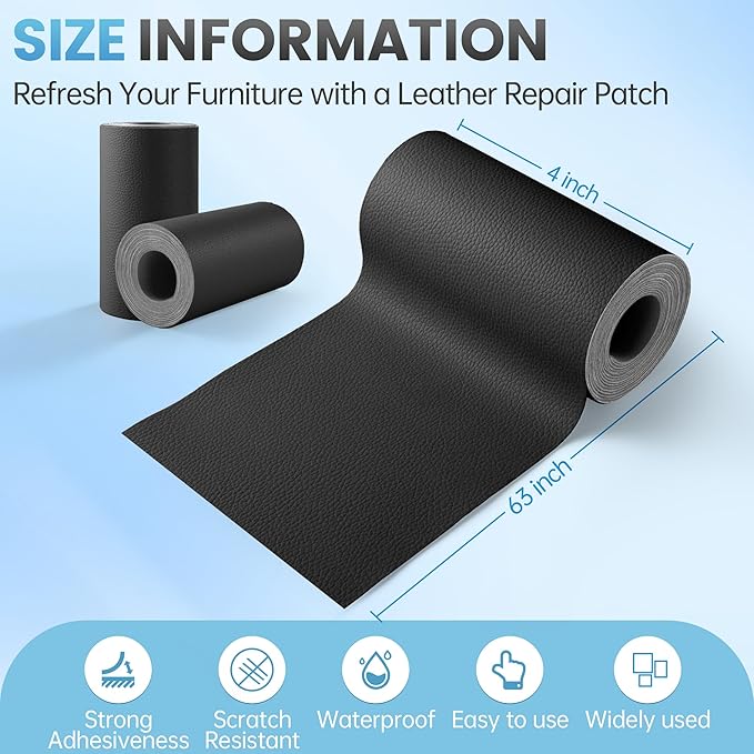 Leather Repair Patch Tape Kit, Vinyl Leather Repair Kit