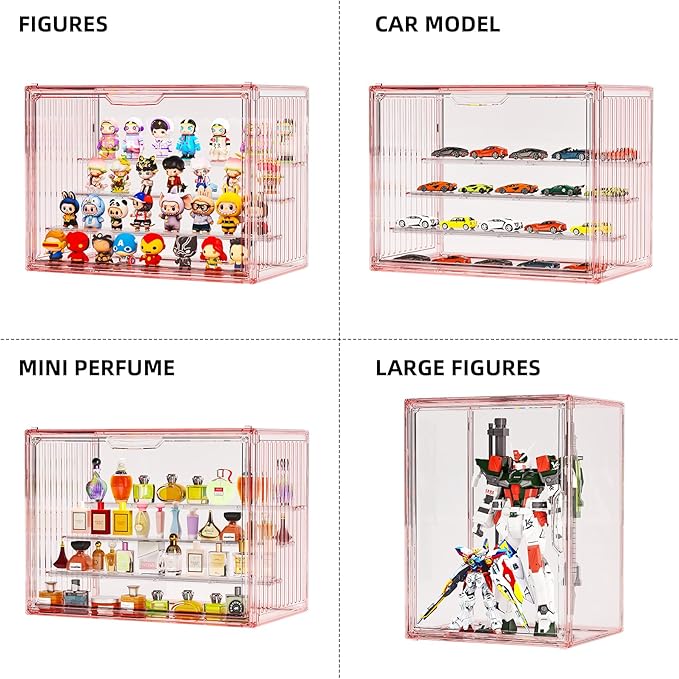 Colorful Figure Display Case for Collectibles 4 Layer Hobby Figurine Display