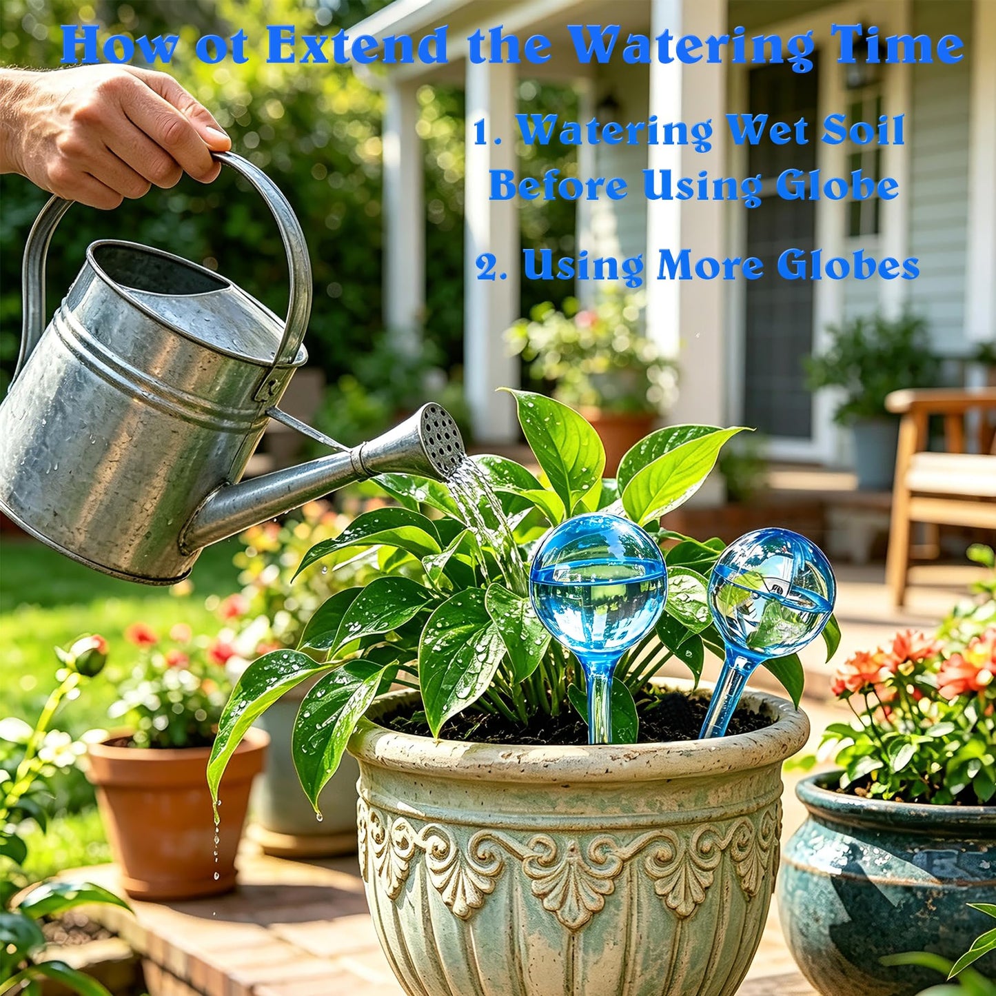 Large 12pcs Plant Watering Globes - Automatic Plant Watering Bulbs for Indoor & Outdoor Potted Plants, Durable Plastic Garden Watering Devices