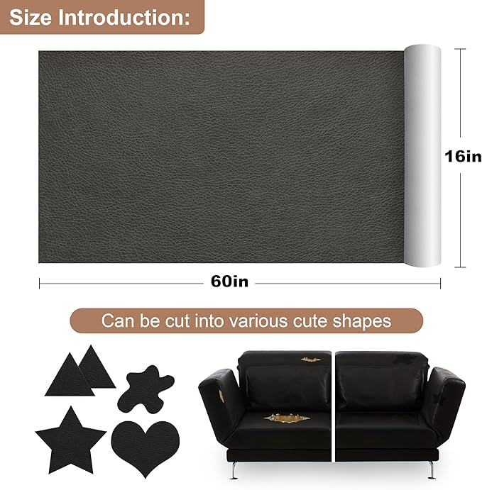 ONine Leather Repair Patch，Self-Adhesive Couch Patch，Multicolor Available