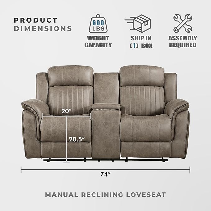 Lexicon 74" W Manual Double Reclining Loveseat