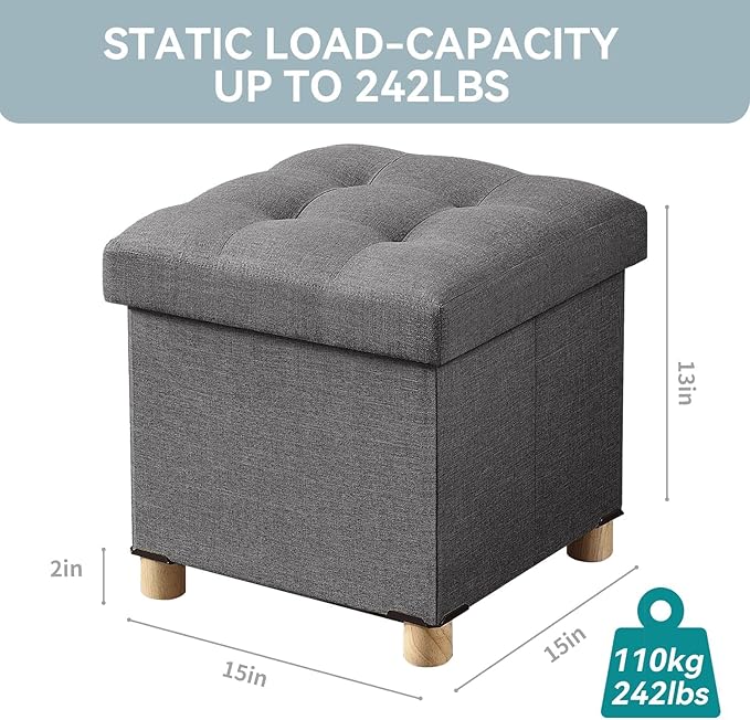 BRIAN & DANY Ottoman with Storage, Small Storage Ottoman