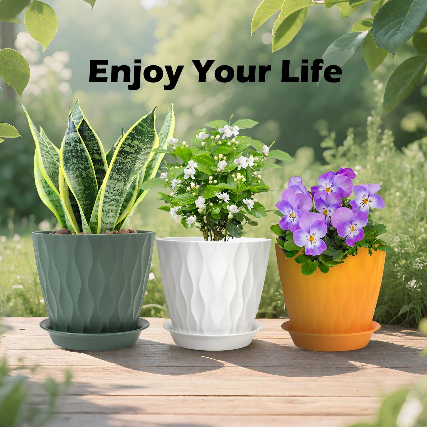 GARDIFE 7/6.5/6/5.5/5/4.5/4 inch Plant Pots, 7 Pack Flower Pots Indoor Outdoor, Planters with Drainage Holes and Tray Saucers (Color-Red)