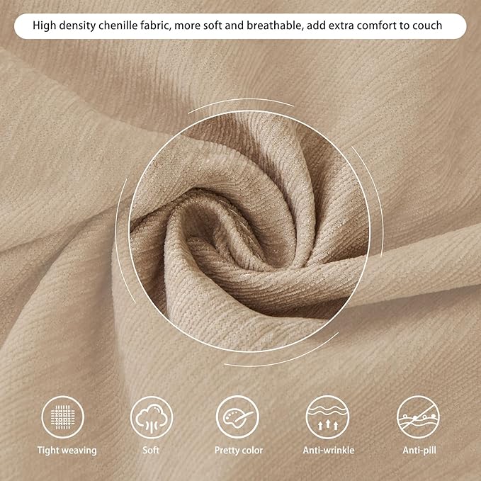 DREAMINGO Sofa Covers Washable Thick Chenille Couch Cover