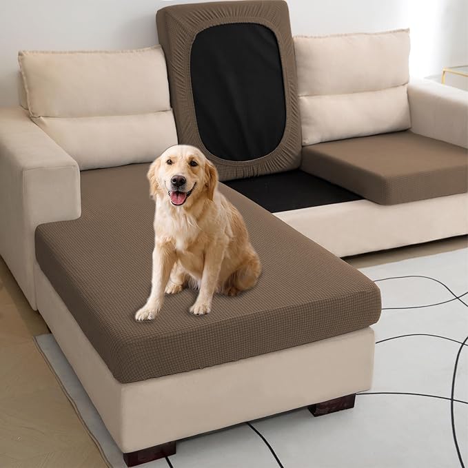Water Repellent L Shaped Couch Covers 4 Pieces Sofa Seat Cushion Slipcovers