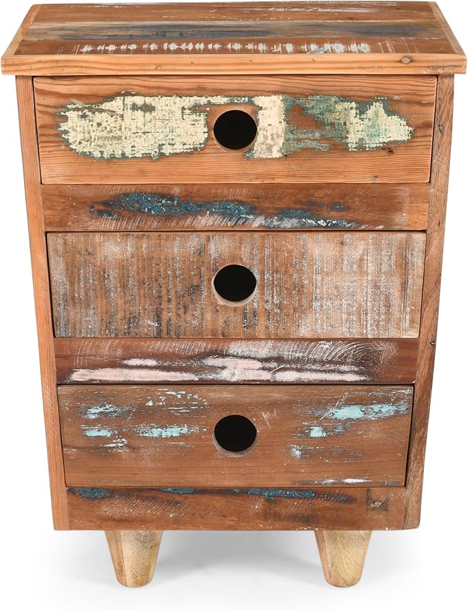 End Table Recycled Wood Nightstand, Side Table