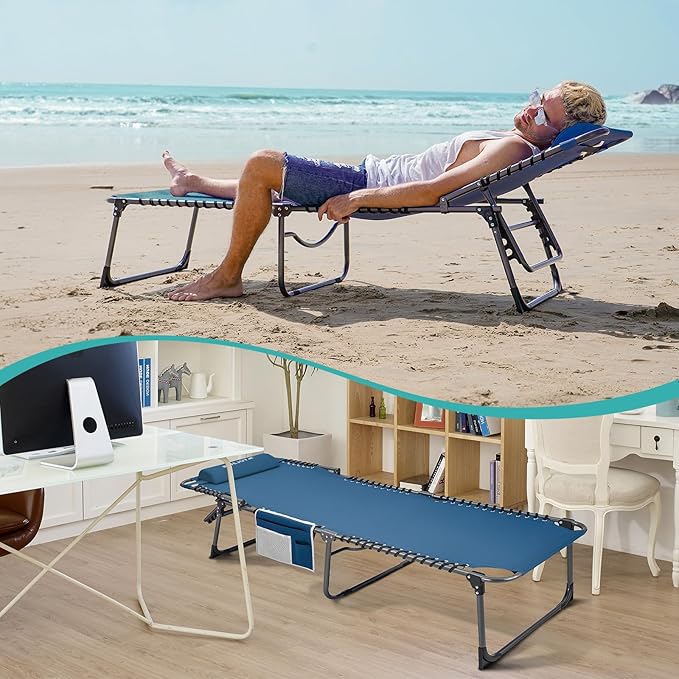 #WEJOY Folding Lounge Chair Outdoor, 5-Position Adjustable Sunbathing Tanning