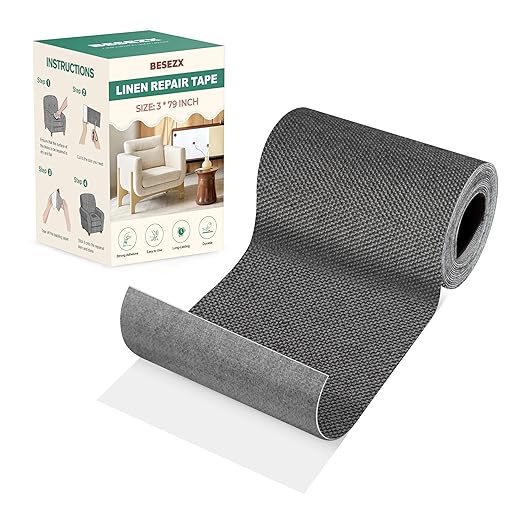 BESEZX Linen Fabric Repair Tape, 3x79 Inch Self Adhesive Repair Patches