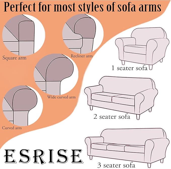 Sofa Arm Chair Covers, Couch Armrest Armchair Covers, Stretch Anti-Slip