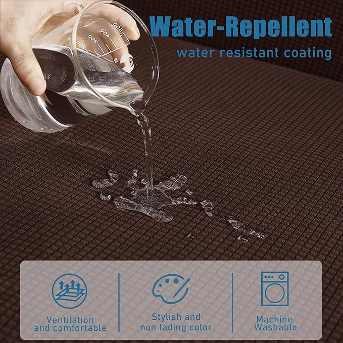 Water Repellent Single Seat Cushion Cover, Stretch Separete Backrest Cover
