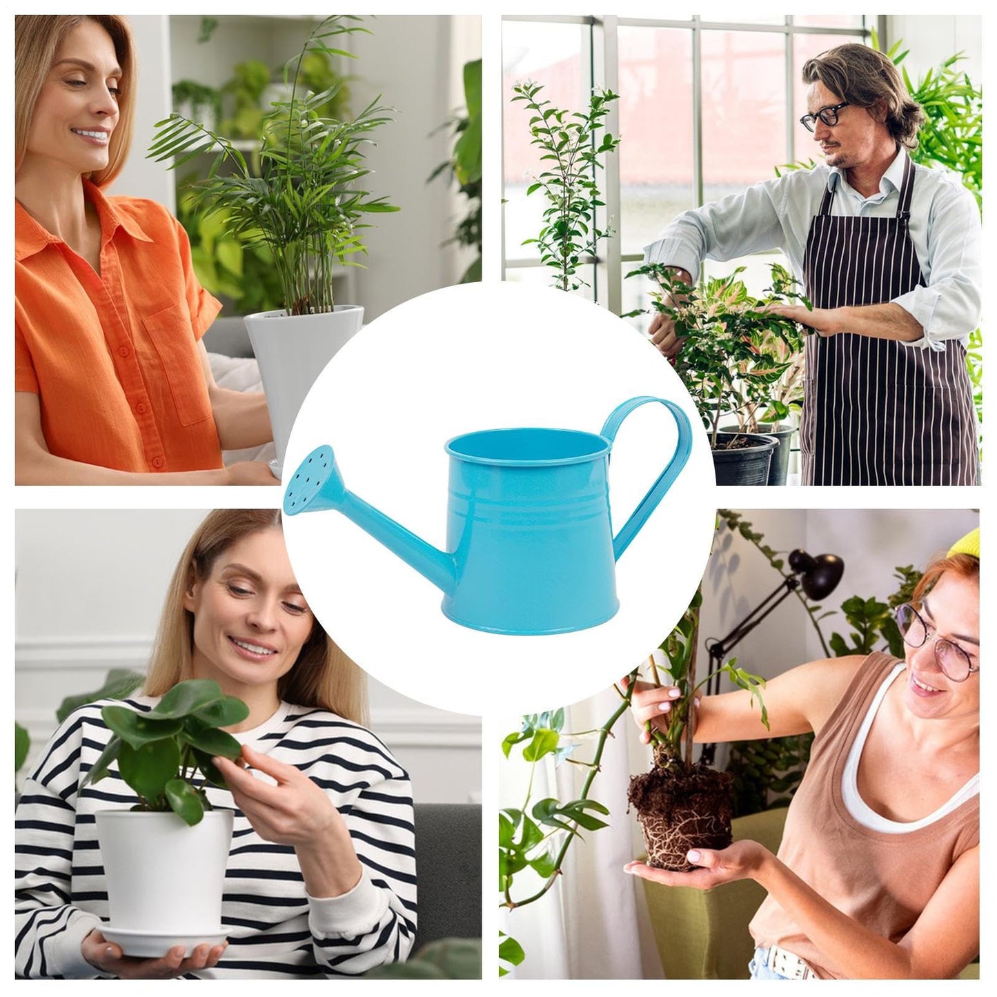Garden Watering Can - 1L Metal Plant Pot, Long Spout Water Jug, Decorative Flower Container | Watering Bucket for Indoor Plants Outdoor Garden Balcony Patio Greenhouse Lawn Flower Tasks
