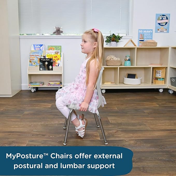 Children’s Factory MyPosture Plus 12" Chair, 2 Pack, Stackable Ergonomic
