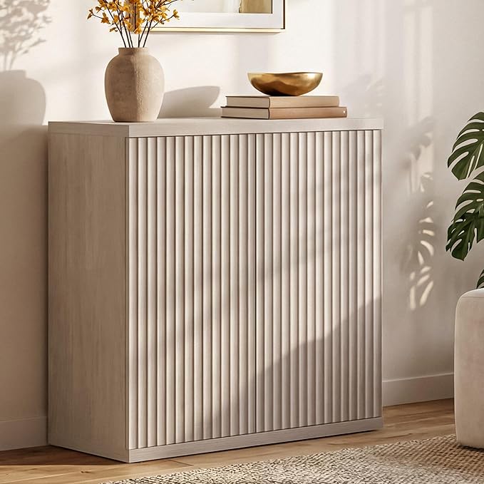 SICOTAS Buffet Cabinet with Storage Accent Sideboard Modern Credenza with Doors