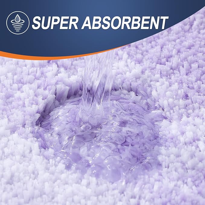 OLANLY Large Bathroom Rugs Mat 44x32, Extra Soft Absorbent Microfiber Bath Rug, Rubber Backing, Quick Dry, Washable Bath Mats for Bathroom Floor, Tub and Shower, Home Decor Accessories, Light Purple