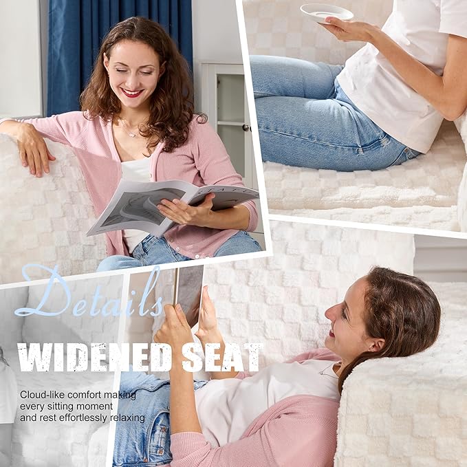 Single Sofa 1 Seat Couch with Deep Seat Memory Foam Cloud Chair with Pillows