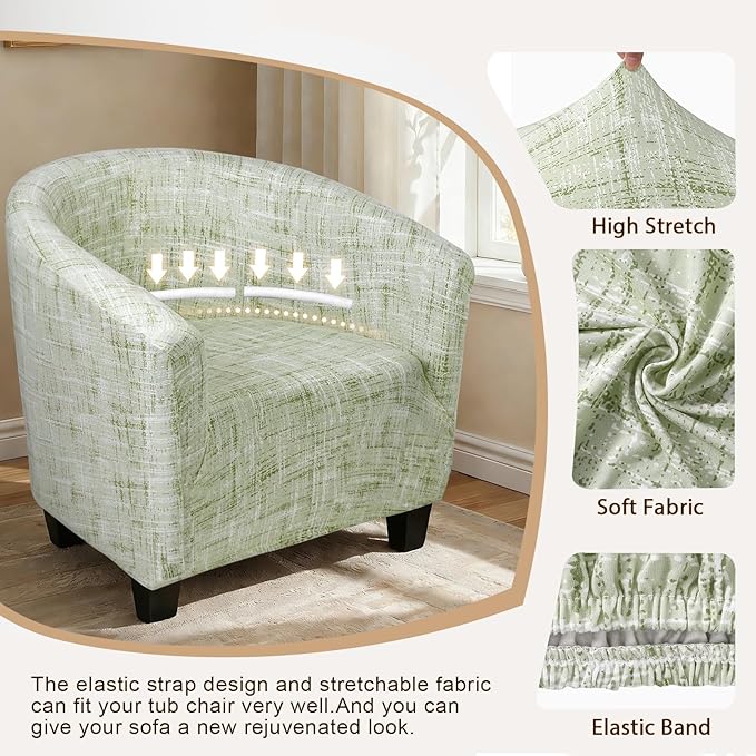 SearchI Club Chair Slipcover Stretch Barrel Chair Covers Printed Tub Chair