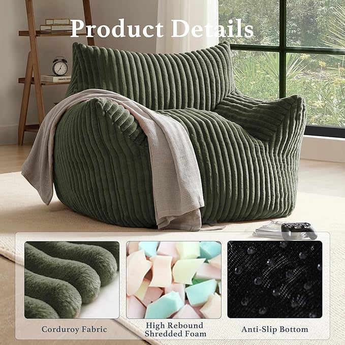 Gericco Giant Plush Bean Bag Chair